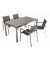 Sitzgruppe Sienna grau  silber Kunststoff, Metall, 5-teilig