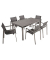 Sitzgruppe Sienna grau  silber Kunststoff, Metall, 7-teilig