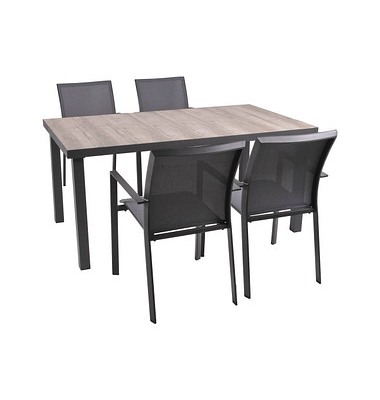 Sitzgruppe Rana grau  anthrazit Kunststoff, Metall, 5-teilig