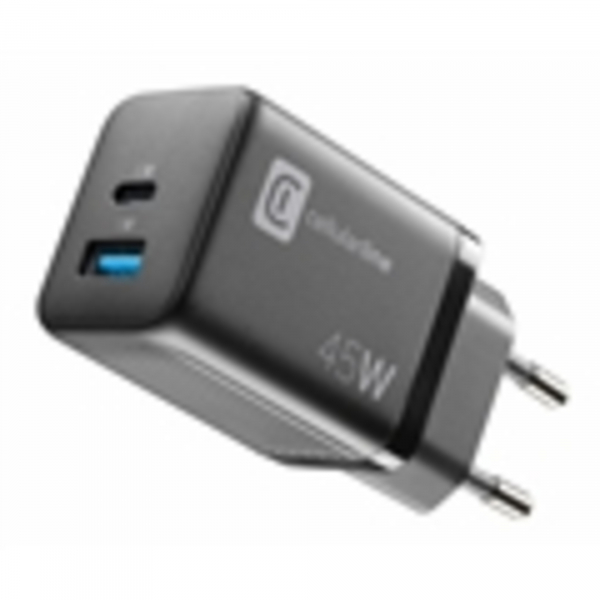 8018080444715 - Reiselader 45W Multipower 1 x usb c und 1 x usb a ACHUSBGAN2PD45WK - Cellularline