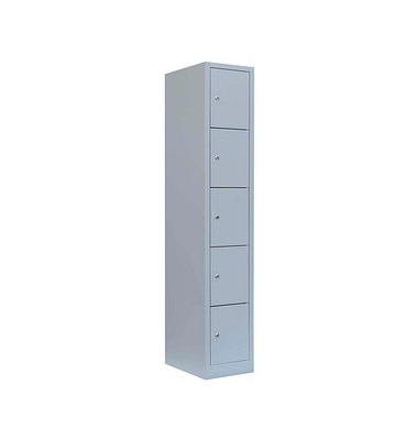 Schließfachschrank lichtgrau 520510, 5 Schließfächer 31,5 x 50,0 x 180,0 cm