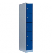 Schließfachschrank enzianblau, lichtgrau 520511, 5 Schließfächer 31,5 x 50,0 x 180,0 cm