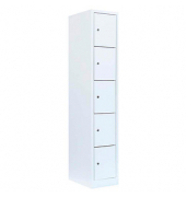 Schließfachschrank signalweiß 520517, 5 Schließfächer 31,5 x 50,0 x 180,0 cm