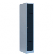 Schließfachschrank anthrazit, lichtgrau 520518, 5 Schließfächer 31,5 x 50,0 x 180,0 cm