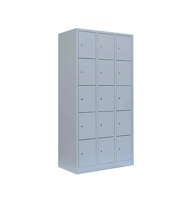 Schließfachschrank lichtgrau 520530, 15 Schließfächer 88,5 x 50,0 x 180,0 cm