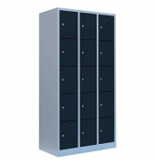 Schließfachschrank anthrazit, lichtgrau 520538, 15 Schließfächer 88,5 x 50,0 x 180,0 cm