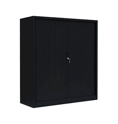 Schiebetürenschrank, 555149 tiefschwarz 2 Fachböden 120,0 x 45,7 x 135,0 cm