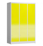 Schließfachschrank ClassiX lichtgrau, zinkgelb X-523336, 9 Schließfächer 118,5 x 50,0 x 180,0 cm