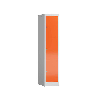 Schließfachschrank ClassiX feuerrot, lichtgrau X-523314, 3 Schließfächer 41,5 x 50,0 x 180,0 cm