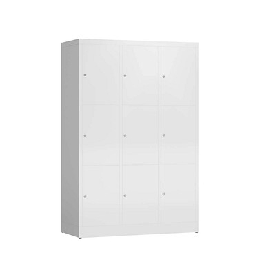 Schließfachschrank ClassiX signalweiß X-523337, 9 Schließfächer 118,5 x 50,0 x 180,0 cm