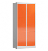 Schließfachschrank ClassiX feuerrot, lichtgrau X-523324, 6 Schließfächer 80,0 x 50,0 x 180,0 cm