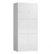 Schließfachschrank ClassiX signalweiß X-523327, 6 Schließfächer 80,0 x 50,0 x 180,0 cm