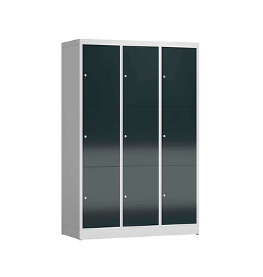 Schließfachschrank ClassiX anthrazit, lichtgrau X-523338, 9 Schließfächer 118,5 x 50,0 x 180,0 cm