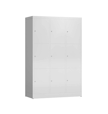 Schließfachschrank ClassiX lichtgrau X-523330, 9 Schließfächer 118,5 x 50,0 x 180,0 cm