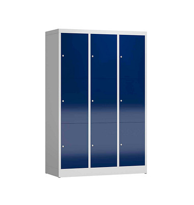 Schließfachschrank ClassiX enzianblau, lichtgrau X-523331, 9 Schließfächer 118,5 x 50,0 x 180,0 cm