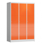 Schließfachschrank ClassiX feuerrot, lichtgrau X-523334, 9 Schließfächer 118,5 x 50,0 x 180,0 cm