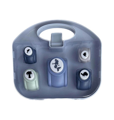 Motivlocher 5er Koffer 25201, farbig sortiert