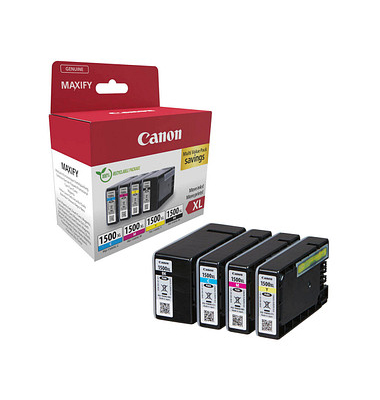 PGI-1500 XL BKCMY  schwarz, cyan, magenta, gelb Druckerpatronen, 4er-Set
