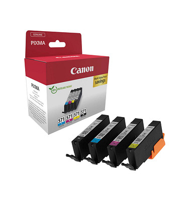 Druckerpatrone CLI-571 BK/C/M/Y 0386C008 (CLI-571 BK/C/M/Y), schwarz/cyan/magenta/gelb, ca. 1x  520, 3x 715 Seiten