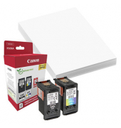 PG-540L + CL-541XL  schwarz, color Druckköpfe + Fotopapier, 2er-Set