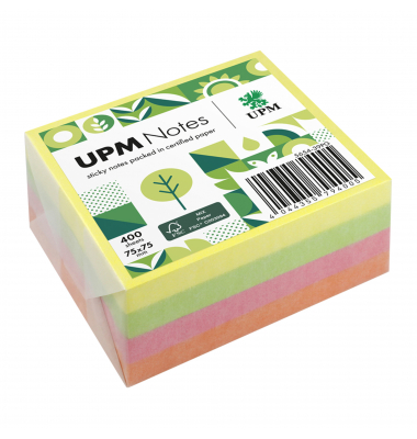 Haftnotizen 5654-39PG, brillant, 75x75mm, gelb/grün/pink/orange, quadratisch