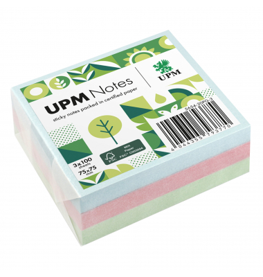 Haftnotizen 5654-20PG-3, pastell, 75x75mm, hellblau/rosa/hellgr&uuml;n, ohne, quadratisch