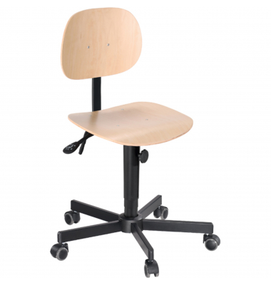 Arbeitsdrehstuhl Workster Light W2, buche natur / schwarz, bis 120kg, ohne Kopfst&uuml;tze