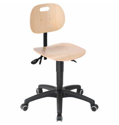 Arbeitsdrehstuhl Workster Basic PW1, buche natur / schwarz, bis 120kg, ohne Kopfst&uuml;tze