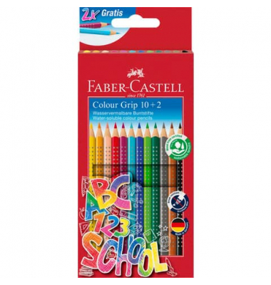Farbstiftetui Colour Grip, 10+2 Stück, sortiert