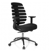 B&uuml;rodrehstuhl ERGO LINE II, schwarz / alu/schwarz, mit Armlehnen, bis 120kg, ohne Kopfst&uuml;tze