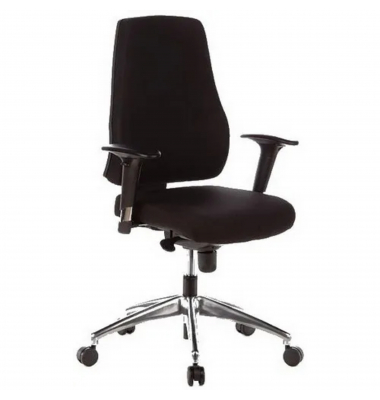 B&uuml;rodrehstuhl PRO-TEC 200, schwarz / silber, mit Armlehnen, bis 120kg, ohne Kopfst&uuml;tze