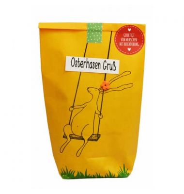 Wundert&uuml;te 63588 , "Osterhasen Gru&szlig;", 14x22cm (BxL), in Papiert&uuml;te