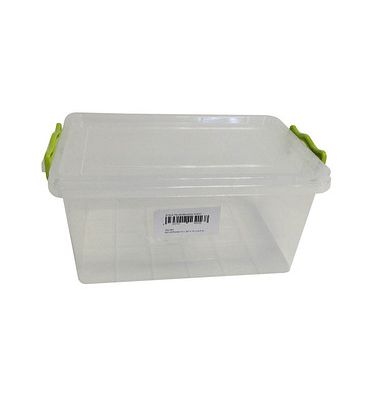 Aufbewahrungsbox 162150, außen 16,7x25,6x12,2cm, Kunststoff transparent/grün