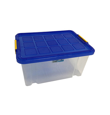 Aufbewahrungsbox 440580, außen 30x40x20cm, Kunststoff transparent/blau