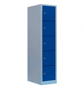 Schließfachschrank enzianblau, lichtgrau 523911, 5 Schließfächer 41,5 x 50,0 x 190,0 cm