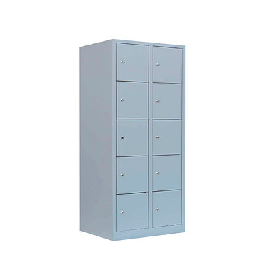 Schließfachschrank lichtgrau 523920, 10 Schließfächer 80,0 x 50,0 x 190,0 cm