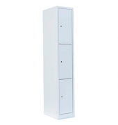 Schließfachschrank signalweiß 520317, 3 Schließfächer 31,5 x 50,0 x 180,0 cm
