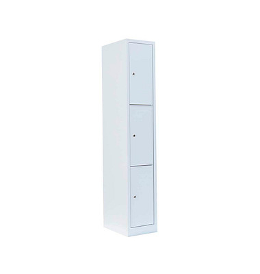 Schließfachschrank signalweiß 520317, 3 Schließfächer 31,5 x 50,0 x 180,0 cm