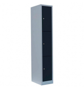 Schließfachschrank anthrazit, lichtgrau 520318, 3 Schließfächer 31,5 x 50,0 x 180,0 cm