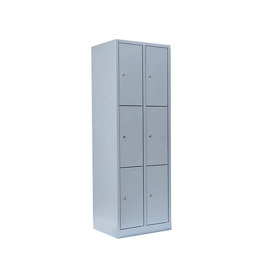 Schließfachschrank lichtgrau 520320, 6 Schließfächer 60,0 x 50,0 x 180,0 cm