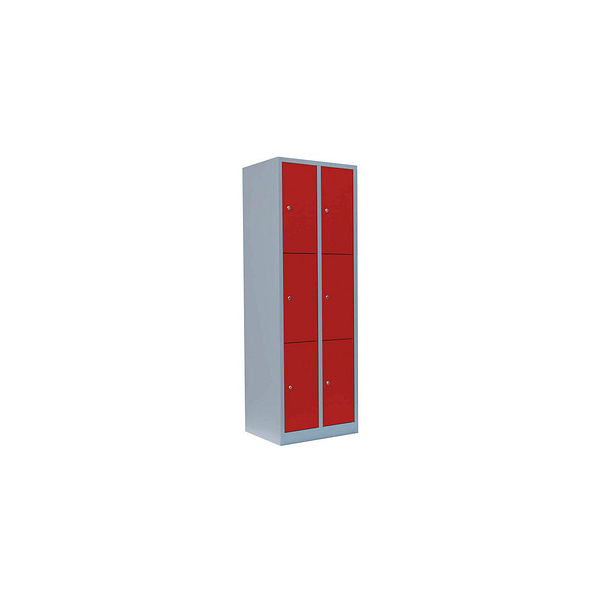 4061815517530 - Schließfachschrank feuerrot lichtgrau 520324 6 Schließfächer 600 x 500 x 1800 cm 4061815517530 LÜLLMANN 4061815517530 - Schließfachschrank feuerrot lichtgrau 520324 6 Schließfächer 600 x 500 x 1800 cm 4061815517530 LÜLLMANN