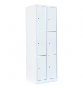 Schließfachschrank signalweiß 520327, 6 Schließfächer 60,0 x 50,0 x 180,0 cm