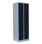 Schließfachschrank anthrazit, lichtgrau 520328, 6 Schließfächer 60,0 x 50,0 x 180,0 cm