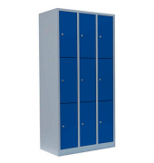Schließfachschrank enzianblau, lichtgrau 520331, 9 Schließfächer 88,5 x 50,0 x 180,0 cm