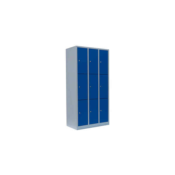4061815517622 - Schließfachschrank enzianblau lichtgrau 520331 9 Schließfächer 885 x 500 x 1800 cm 4061815517622 LÜLLMANN 4061815517622 - Schließfachschrank enzianblau lichtgrau 520331 9 Schließfächer 885 x 500 x 1800 cm 4061815517622 LÜLLMANN