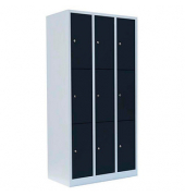 Schließfachschrank anthrazit, lichtgrau 520338, 9 Schließfächer 88,5 x 50,0 x 180,0 cm