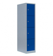 Schließfachschrank enzianblau, lichtgrau 523411, 4 Schließfächer 41,5 x 50,0 x 180,0 cm