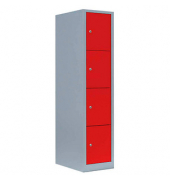 Schließfachschrank feuerrot, lichtgrau 523414, 4 Schließfächer 41,5 x 50,0 x 180,0 cm