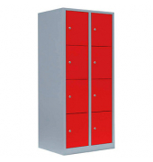Schließfachschrank feuerrot, lichtgrau 523424, 8 Schließfächer 80,0 x 50,0 x 180,0 cm