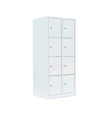 Schließfachschrank signalweiß 523427, 8 Schließfächer 80,0 x 50,0 x 180,0 cm